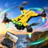 The yellow drone aerial photography high-definition remote control toy aircraft is foldable and portable Specification image